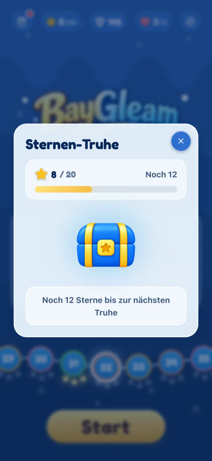 Sternen-Truhe mit Fortschrittsbalken zur nächsten Truhe.